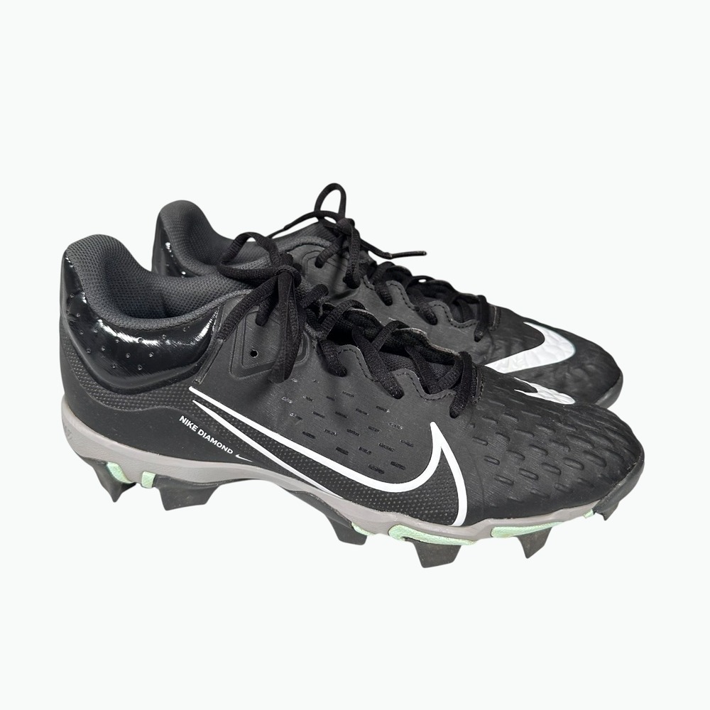 Nike Hyperdiamond 4 Keystone Softball Cleats Womens 10 Black White Fastflex